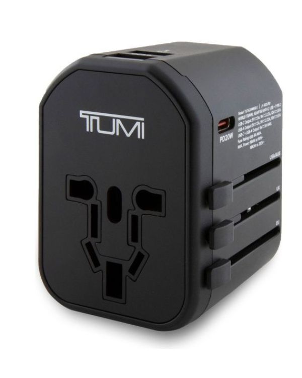 Tumi TUTA20WMSLK Адаптер для путешествий 20W USB-C 2x USB-A