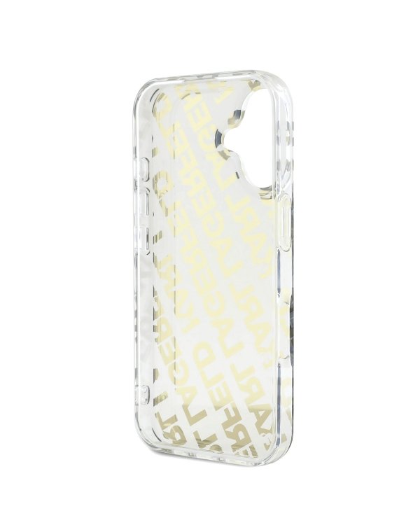 Karl Lagerfeld IML Electroplated Repeated Logo Case Защитный чехол для iPhone 16 / золотой