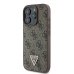 Guess Leather 4G Triangle Strass Защитный Чехол для Apple iPhone 16 Pro Max