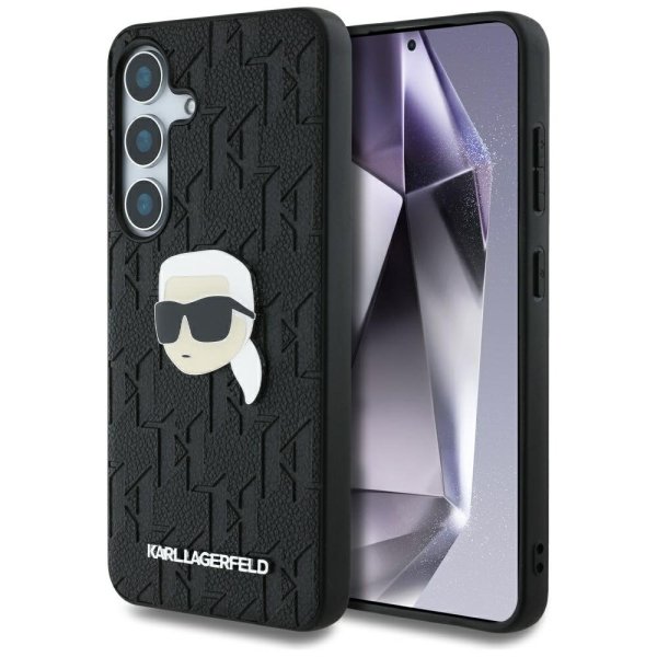 Karl Lagerfeld Leather Monogram Pin Logo Karl Head Чехол для Samsung Galaxy S25