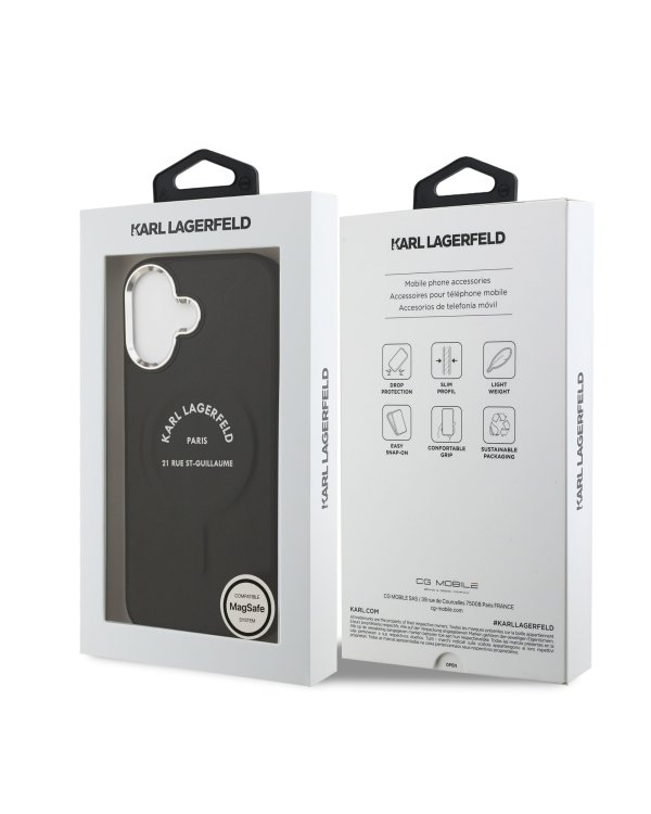 Karl Lagerfeld PU RSG Logo MagSafe Case Защитный чехол для iPhone 17 / чёрный