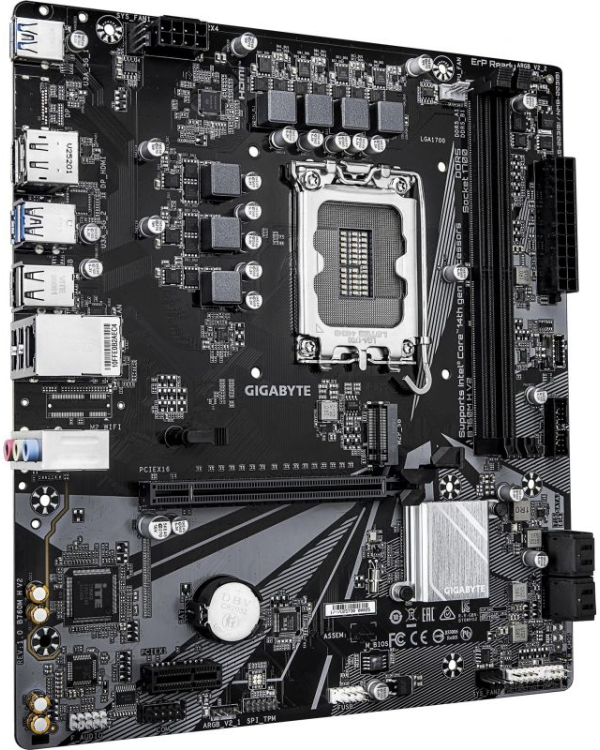 Gigabyte B760M H V2 1.0 Материнская плата Intel LGA1700 / B760 / DDR5 / 2×DIMM / microATX