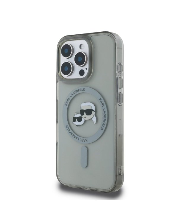 Karl Lagerfeld IML K&CH Heads Metal Frame MagSafe Case Защитный чехол для iPhone 16 Pro Max / чёрный