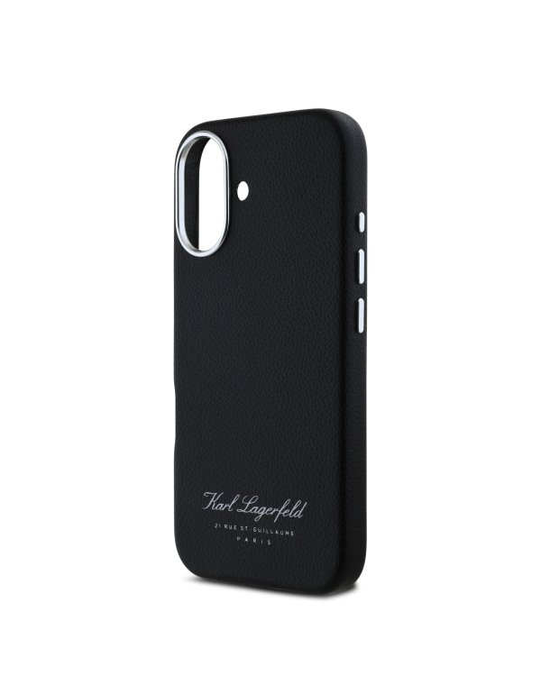 Karl Lagerfeld Grained PU Hotel RSG Case Защитный чехол для iPhone 16 / чёрный