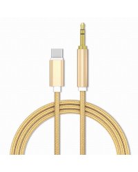 Mocco Textile Премиум AUX провод USB-C -> 3.5 mm 1m Золотой