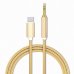 Обложка книги «Mocco Textile Премиум AUX провод USB-C -> 3.5 mm 1m Золотой»