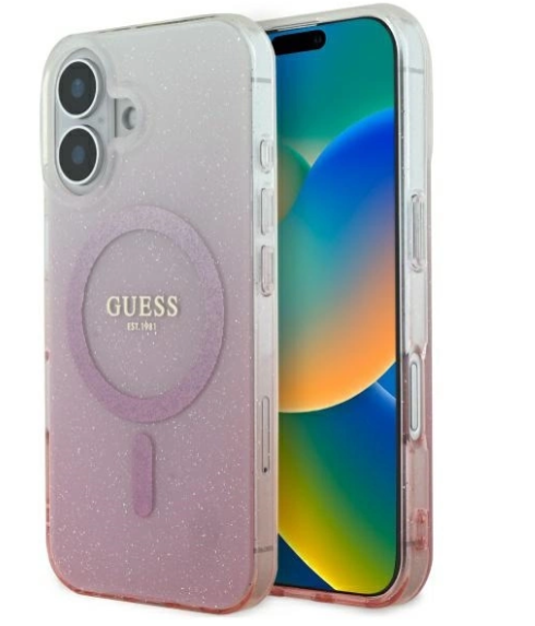 Guess IML Glitter Gradient MagSafe Защитный Чехол для Apple iPhone 16 Plus