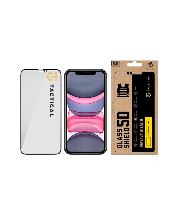 Tactical Glass Shield Privacy Stealth 5D Защитное стекло для Apple iPhone 11/XR / чёрный