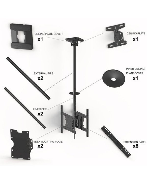 Multibrackets MB-5477 Потолочный кронштейн для 2 телевизоров до 65" / 50kg