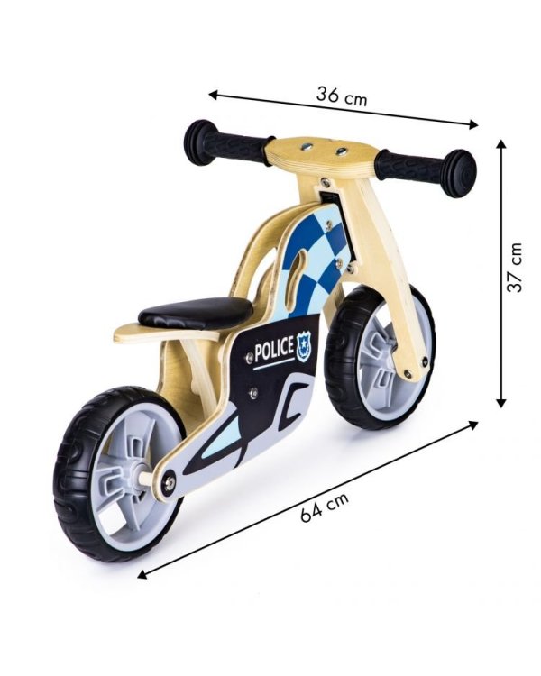 EcoToys Police Велосипед-балансир из дерева Синий