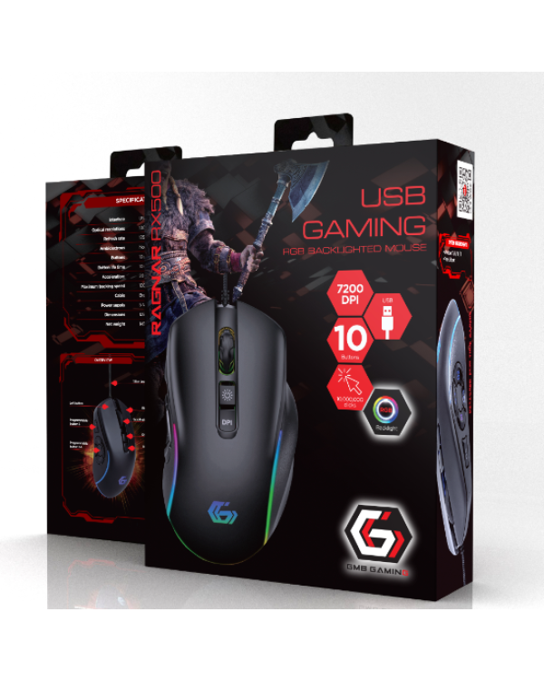 Gembird Backlighted Компьютерная Мышь RGB / USB