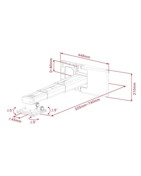 Multibrackets MB-9833 Универсальное крепление для проекторов 325-740 mm / 15 kg