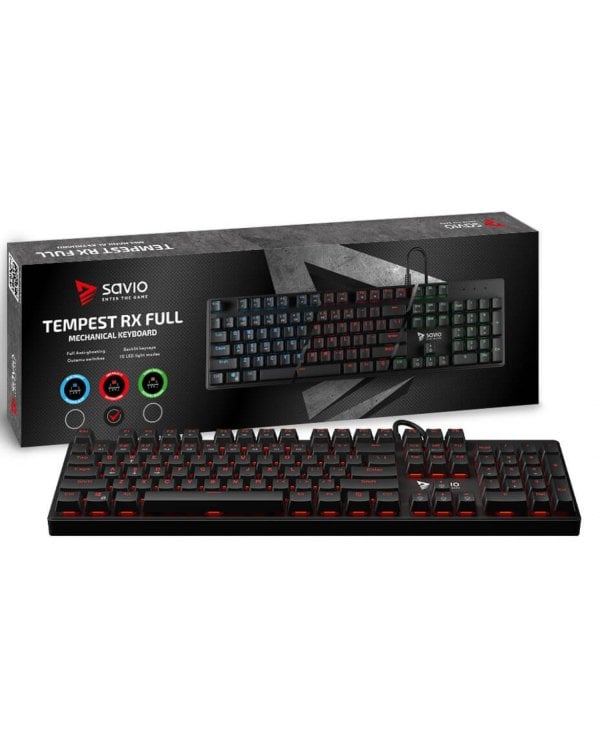 Дополнительное изображение книги «SAVIO Tempest RX FULL Механическая игровая клавиатура с подсветкой / Anti Ghosting»