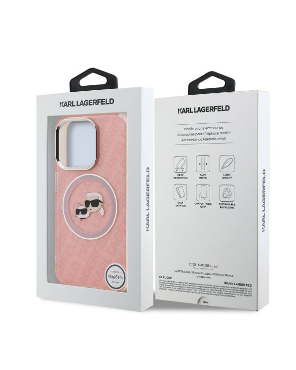 Karl Lagerfeld IML K&CH Heads Repeated Logo MagSafe Case Чехол для Apple iPhone 15 Pro Max