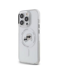 Karl Lagerfeld IML K&CH Heads Metal Frame MagSafe Case Защитный чехол для iPhone 15 Pro / прозрачный