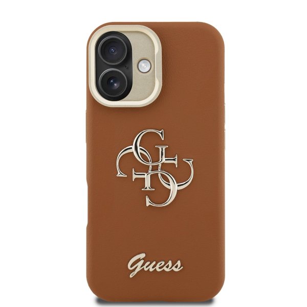 Guess PU Grained 4G Logo Stand Camera Frame Case Чехол для Apple iPhone 16