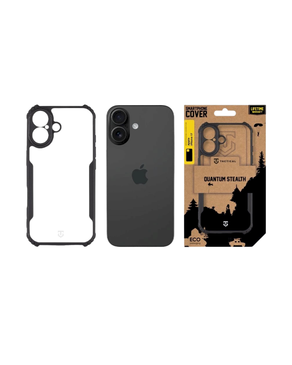 Tactical Quantum Stealth Cover Защитный чехол для Apple iPhone 17 / прозрачный/чёрный