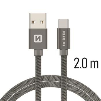 Swissten Textile Универсальный Quick Charge 3.1 USB-C USB Кабель данных 2м
