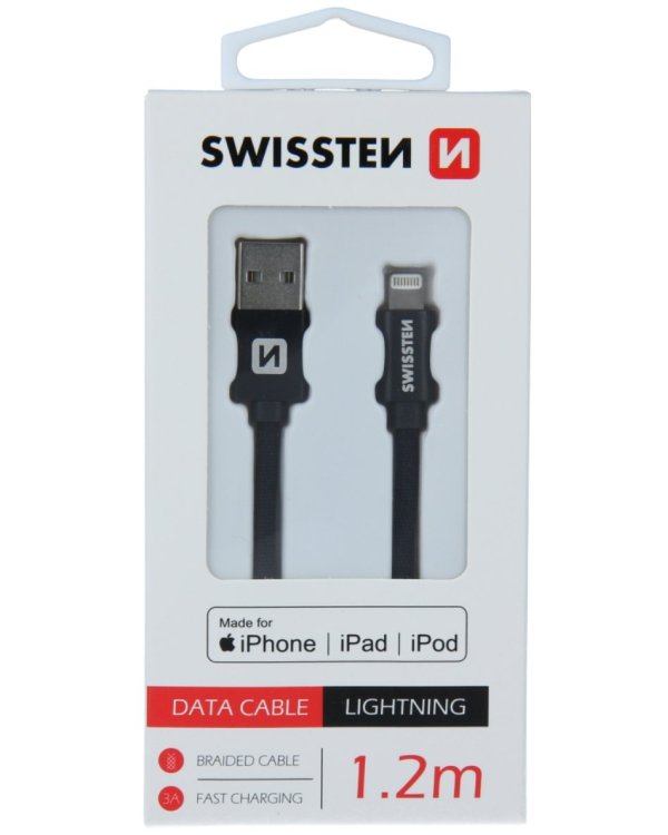 Swissten MFI Textile Fast Charge 3A Lightning Кабель Для Зарядки и Переноса Данных 1.2m