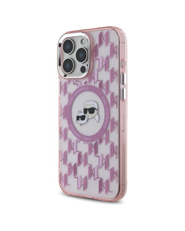 Karl Lagerfeld Hard IML Monogram Karl&Choupette Head MagSafe Case Чехол для Apple iPhone 16 Pro Max