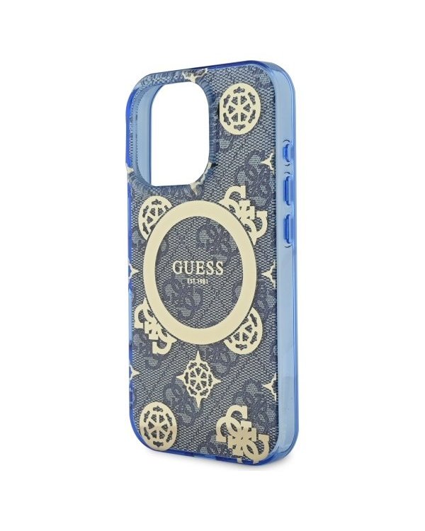 Guess IML Peony On 4G Background MagSafe Защитный Чехол для Apple iPhone 16 Pro Max