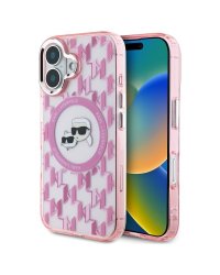 Karl Lagerfeld Hard IML Monogram Karl&Choupette Head MagSafe Case Чехол для Apple iPhone 16