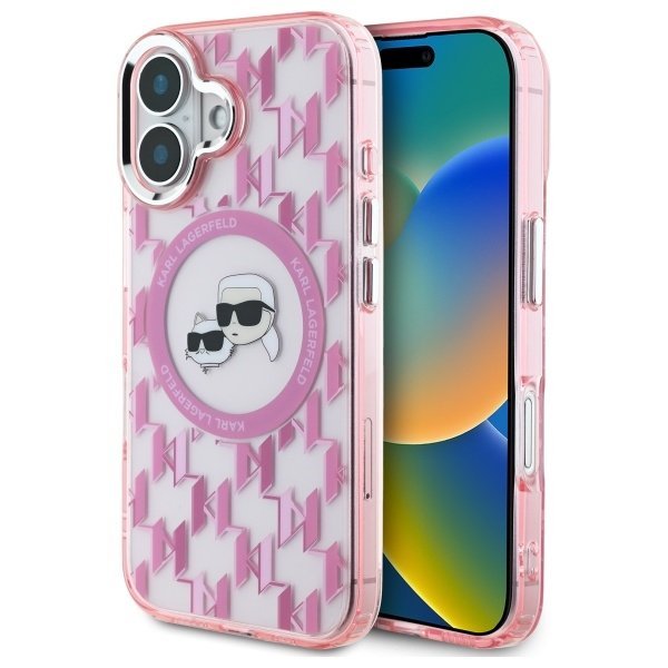 Karl Lagerfeld Hard IML Monogram Karl&Choupette Head MagSafe Case Чехол для Apple iPhone 16