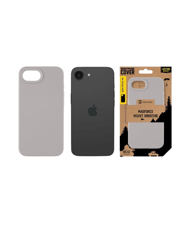 Tactical MagForce Velvet Smoothie Cover Защитный чехол для Apple iPhone 16e / серый