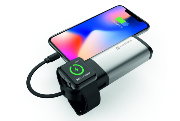 Swissten 2in1 6700 mAh Power Bank / Lightning-кабель MFi / Беспроводное зарядное устройство для Apple Watch