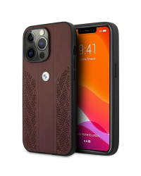 BMW BMHCP13LRSPPR Back Case Кожанный Чехол для телефона Apple iPhone 13 / 13 Pro