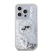 Karl Lagerfeld Liquid Glitter Karl and Choupette Heads MagSafe Защитный чехол для iPhone 15 Pro / прозрачный
