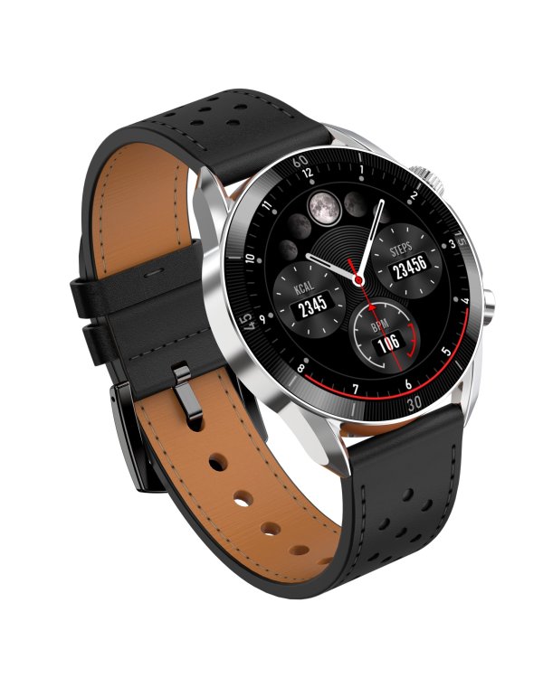 Garett Smartwatch V10 Leather / AMOLED / Bluetooth / IP68 / Backlit display / Sports modes Умные часы