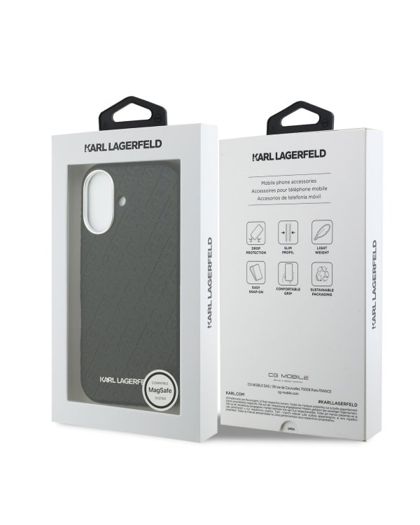 Karl Lagerfeld Grained PU Repeated Logo MagSafe Case Чехол для Apple iPhone 17