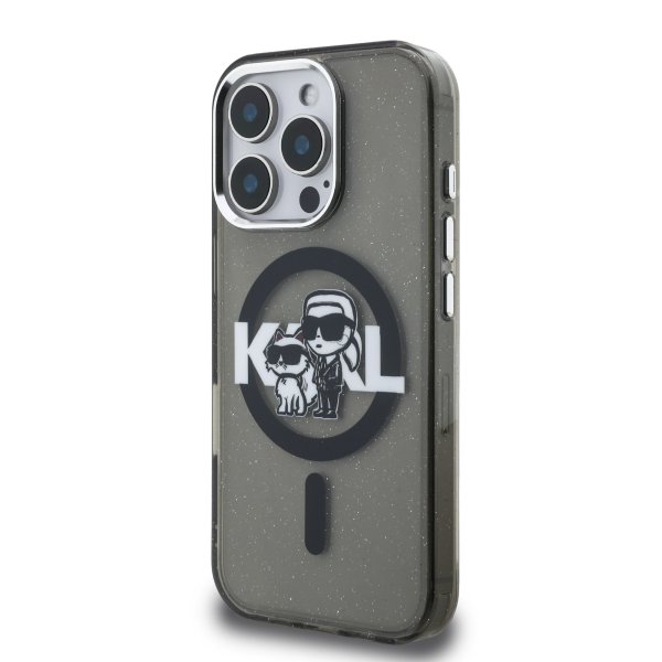 Karl Lagerfeld IML Glitter Karl and Choupette Sketch MagSafe Case Чехол для Apple iPhone 16 Pro Max