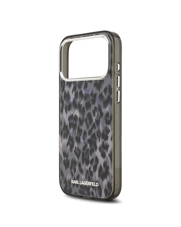 Karl Lagerfeld IML Leopard MagSafe Case Защитный чехол для iPhone 17 Pro Max / серый