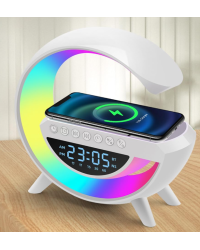 Wolulu AS-50195 Ночник с Беспроводной зарядкой / Bluetooth Колонка / Будильник / LED / RGB