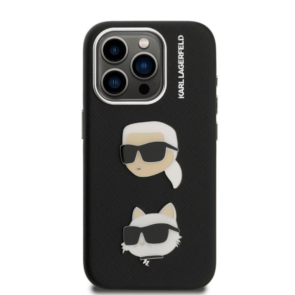 Karl Lagerfeld Grained PU K&CH Heads Case Чехол для Apple iPhone 15 Pro