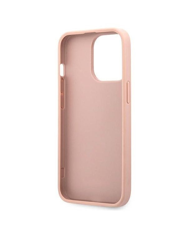 Guess GUHCP13XPSASBPI Saffiano Stripe Back Case Чехол для Apple iPhone 13 Pro Max Rose