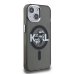Karl Lagerfeld IML Glitter Karl and Choupette Sketch MagSafe Защитный чехол для iPhone 15 / чёрный