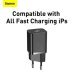 Baseus TZCCSUP-B01 Комплект Зарядных Устройств / Super Si 1C QC / Кабель Type-C to Lightning 1m 20W