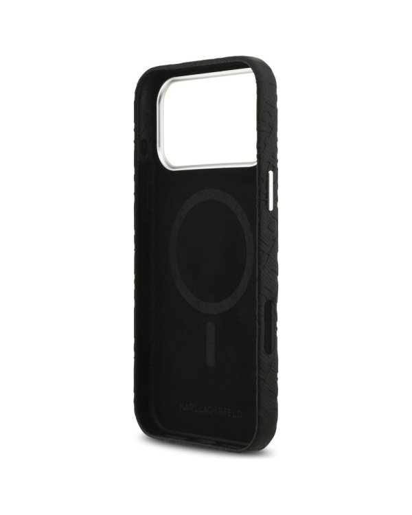 Karl Lagerfeld Grained PU Repeated Logo MagSafe Case Чехол для Apple iPhone 17 Pro Max