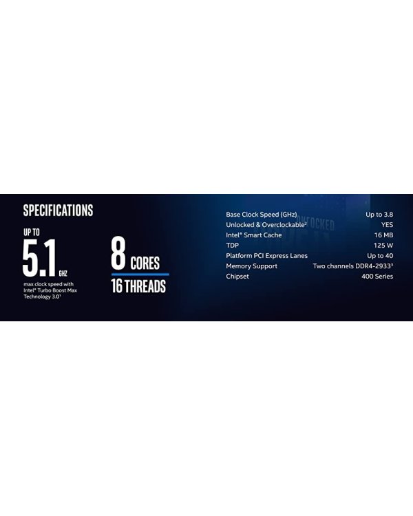 CPU Intel Core i7-10700K 3,8GHz / 16MB / LGA1200 / Tray