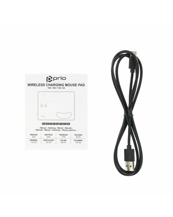 Prio Коврик для мыши с быстрой беспроводной зарядкой 15W (USB-C)