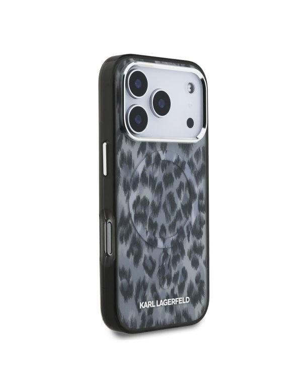 Karl Lagerfeld IML Leopard MagSafe Case Защитный чехол для iPhone 17 Pro / серый