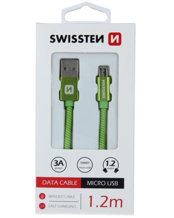 Swissten Textile Универсальный Micro USB Кабель данных 1.2m