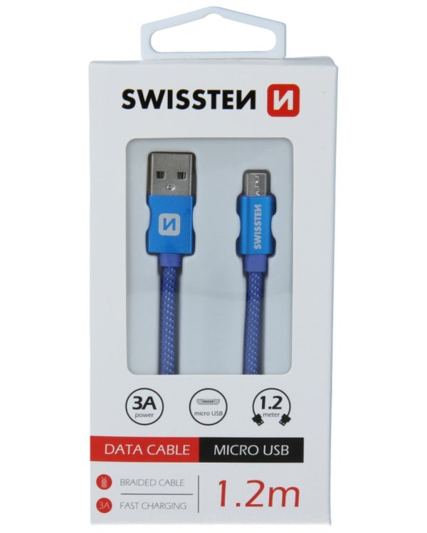 Swissten Textile Универсальный Micro USB Кабель данных 1.2m