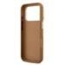 Guess PU Grained 4G Logo Stand Camera Frame Case Защитный чехол для iPhone 17 Pro / коричневый