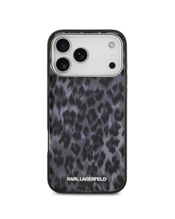 Karl Lagerfeld IML Leopard MagSafe Case Защитный чехол для iPhone 17 Pro Max / серый