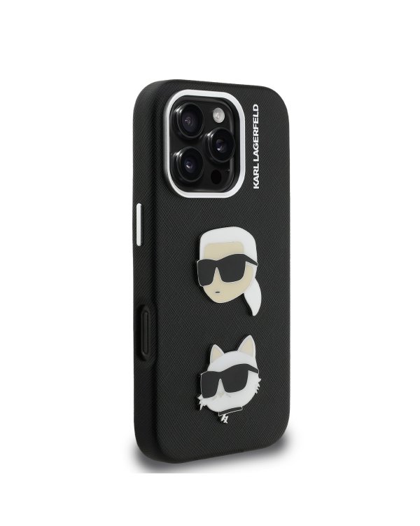 Karl Lagerfeld Grained PU K&CH Heads Case Чехол для Apple iPhone 16 Pro Max
