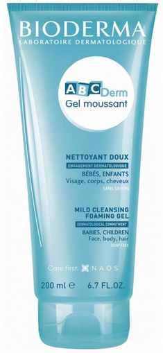 Bioderma ABCDerm Gel Moussant Мягкий очищающий пенящийся гель 200 ml